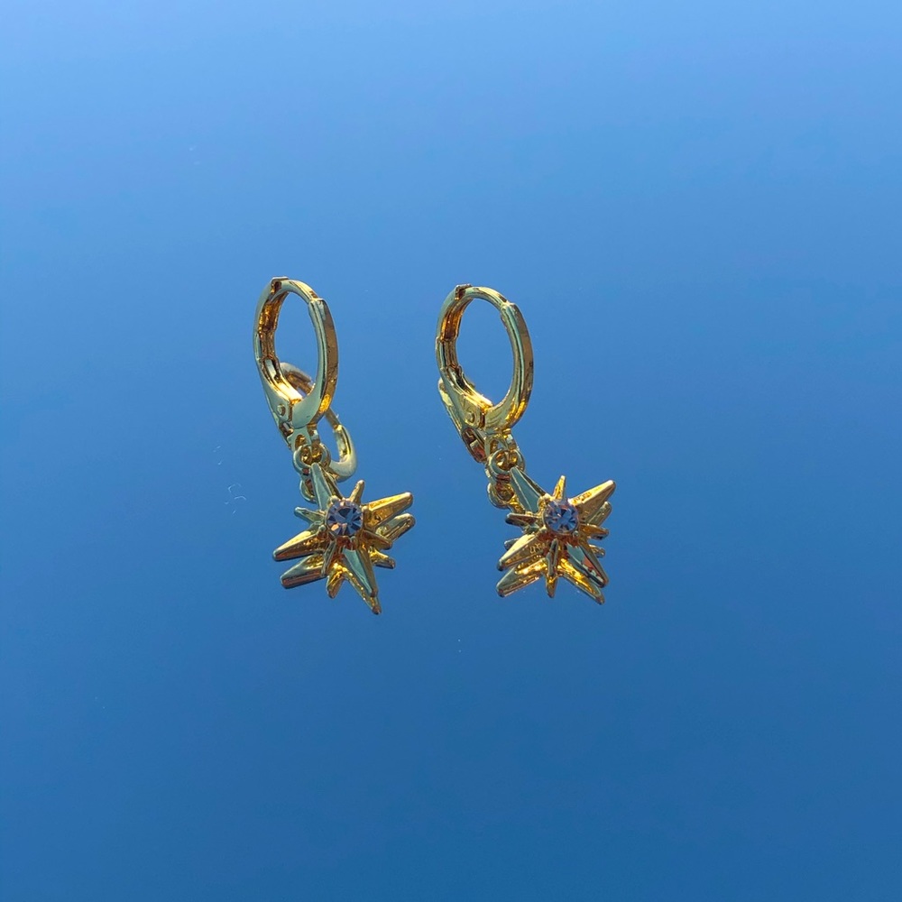 ✨ handmade “north star” huggie earrings